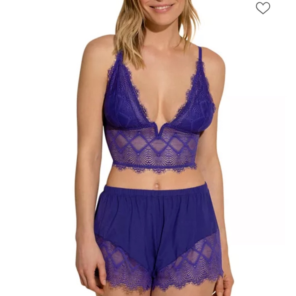 Cosabella Vibrant Blue Lace Pajama Set